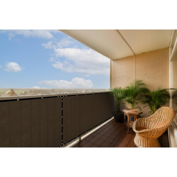 ColourTree Customized Size Brown 3' x 20' Balcony Privacy Screen,