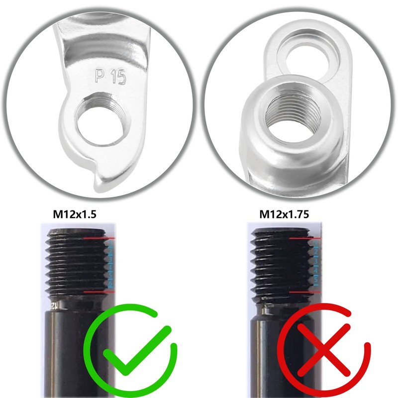 ECSiNG 1 x Bicycle Derailleur Hanger Aluminium Alloy M12 x