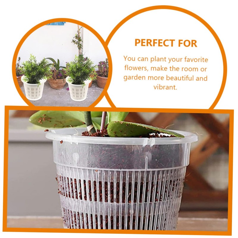 Outanaya 6pcs Breathable Plastic Orchid Pots with Drainage Portable Flower