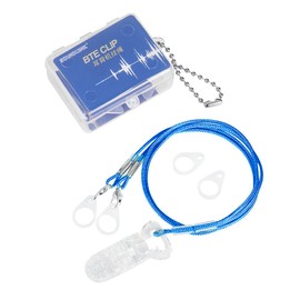 Hearing Aids Clip for Adults - Portable Hang Rope Anti-Lost Lanyard Fixation Cord Protection Rope Otoclips for Seniors (Blue)