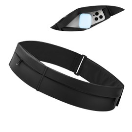 Waterproof Running Waist Pack with Bottle Holder & Phone Pocket - Adjustable Slim Unisex Belt for Fitness, Hiking, Jogging (Medium)