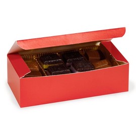 Pack Of 100, Red Candy Boxes Solid 1 Lb 7 X 3.5 X 2" 1 Pc Boxes Made In USA For Candy / Fine Chocolates & Fudge