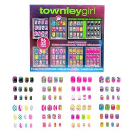 Townley Girl Uñas Press-On 96 pzas 3D que Brillan en la Oscuridad