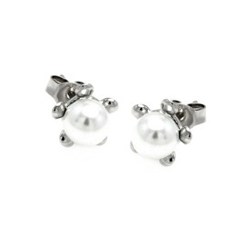 New Sterling Silver Five Ball 6 mm Pearl Stud Earrings Elegant Cute Unique Stunning Style Pretty jewerly perfect for any occasion SURR-R01131