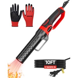 EZUVITA 1500W Electric Charcoal Starter with 10ft Cable, 60S Rises to 1100℉ Fire Lighter with Air Blower for Grill, BBQ, Wood Burning Fireplaces, Chemical Free Heated fire starter with Gloves Included