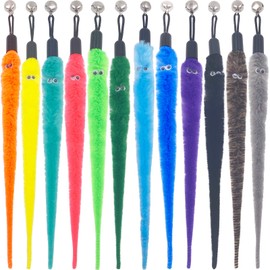 Cat Worm Toy Refills Cat Toy Wand Replacement, 12 Pieces Cat Worms Refill, Worm Teaser Refills for Indoor Cat