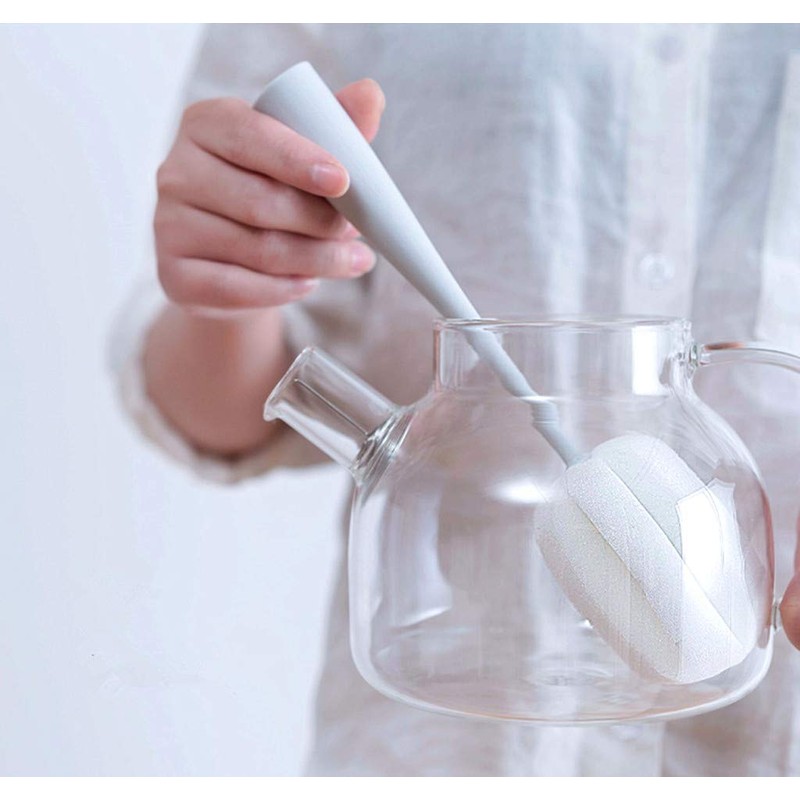 Kinteshun Long Handle Cup Bottle Cleaning Brush Sponge Pot Cleaner