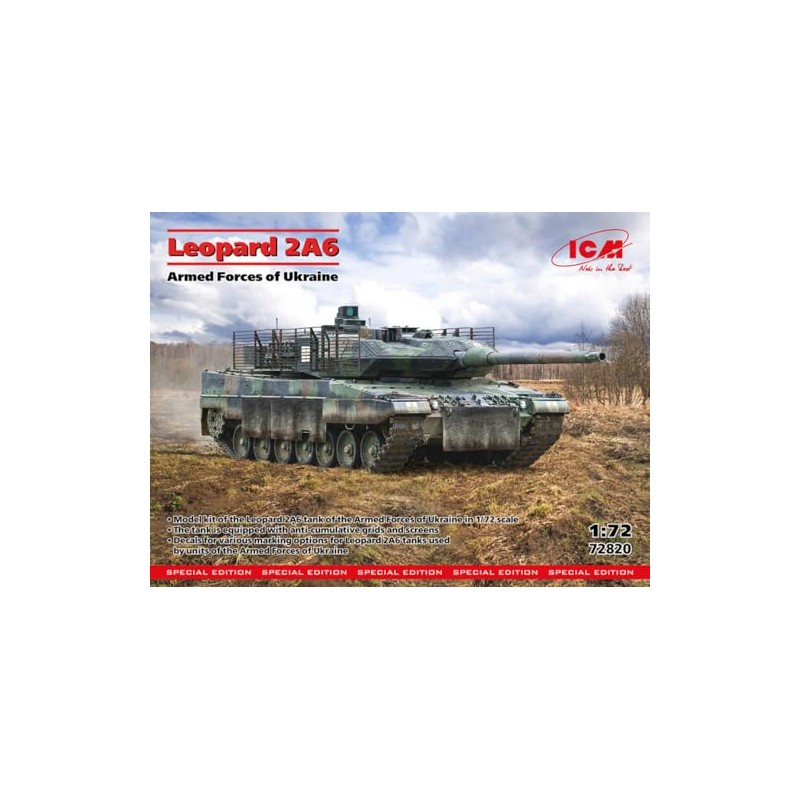 ICM 1/72 Ukraine Leopard 2A6 Plastic Model 72820 (Tank)