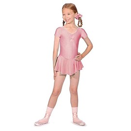 Roch Valley ISTDSS short sleeve leotard with skirt, Rose Pink, Age 9-10