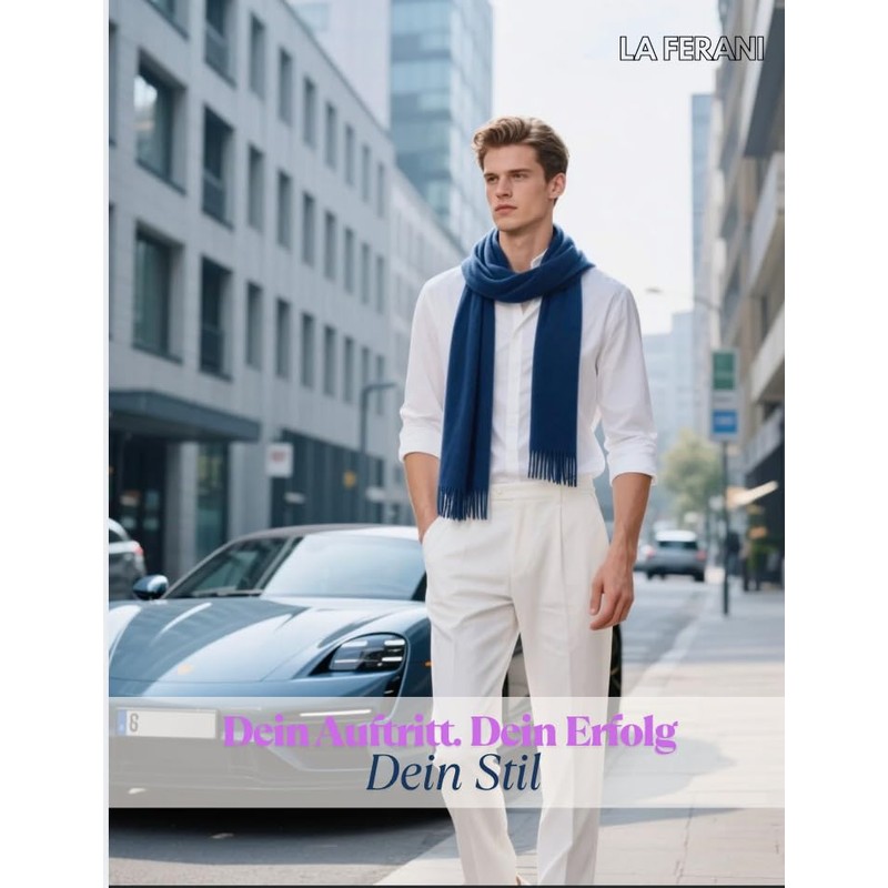 LA FERANI Men's Summer Scarf Cashmere 180 x 70 cm