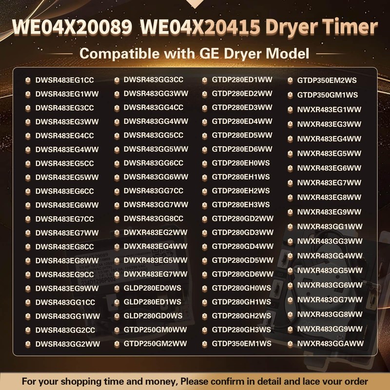 WE04X20089 Dryer Timer Compatible with GE Dryers Replacement for AP5806905