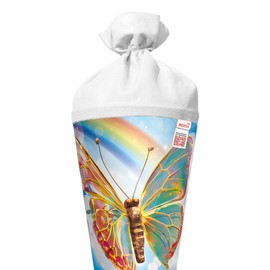 ROTH Motif School Cone, Rainbow Butterfly, 70 cm, Round, Rot(h) Tip, Felt Closure, Sound Module