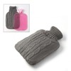 Knit pouch, thermal water bag, 1.7L steam pack, hand warmer gray