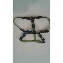 Top Paw Black,Green & White Dot Step-in Dog Harness~X-Small~
