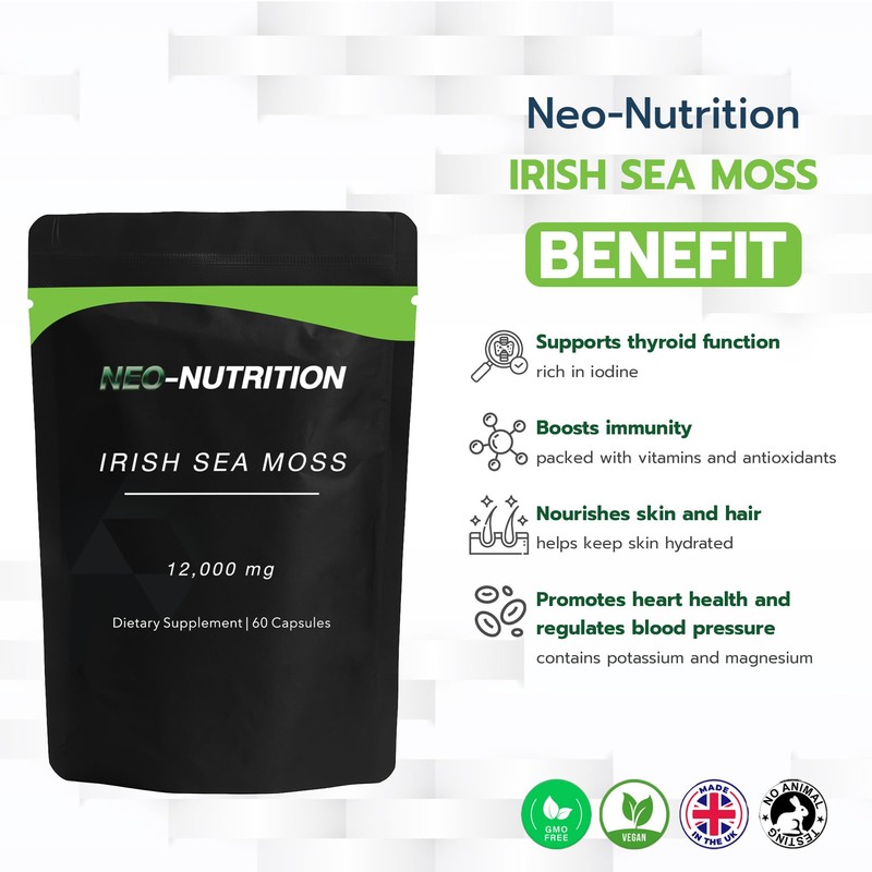 Organic Irish Sea Moss Extract 12,000mg - High Strength 25:1