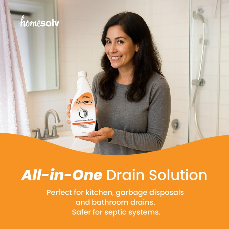 Homesolv Enzyme Drain Cleaner and Deodorizer - Breaks Down Grease