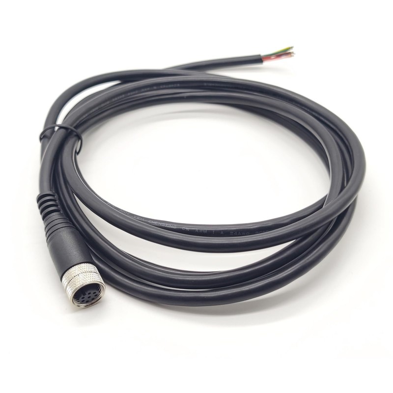 FOWIUNYE M12 8Pin Female Connector Cable, A Code Straight Aviation
