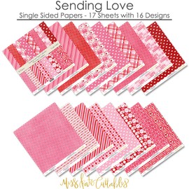 Pattern Paper Pack - Sending Love - Scrapbook Premium Specialty Paper Single-Sided 12"x12" Collection Includes 16 Sheets - by Miss Kate Cuttables