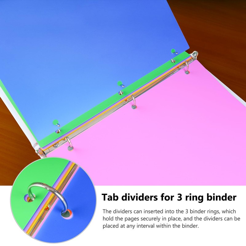 HABGP 96Pcs/12 Set 8 Tab Dividers for 3 Ring Binder,