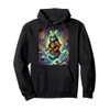 Astral Samurai Cat Guardian of the Celestial Waves Pullover Hoodie