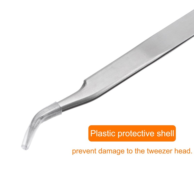 sourcing map ST-15 Precision Tweezers 121mm Pointed Anti-Corrosion Stainless Steel