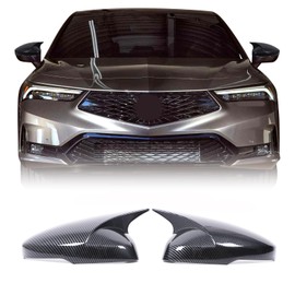 Horn-Style Auto Door Rearview Mirror Protective Trim Cap for 2023 2024 2025 Acur@a Integra, Side View Mirror Cover Cap, Rear View Cap Decoration Trim Accessories (Carbon Fiber, Premium Model)