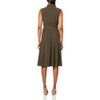 Halston Women's Sleeveless V-Neck Belted Commuter Dress, Sage