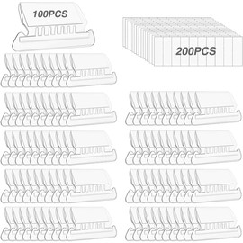 File Folder Tabs, Insertable Plastic Tabs Hanging Folder Tabs,100 Pcs Hanging File Folder Tabs with 200Pcs Inserts for Hanging Folders (Clear)