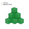 MECCANIXITY Crafts Wooden Cube 100 Pcs Square Green Natural Solid