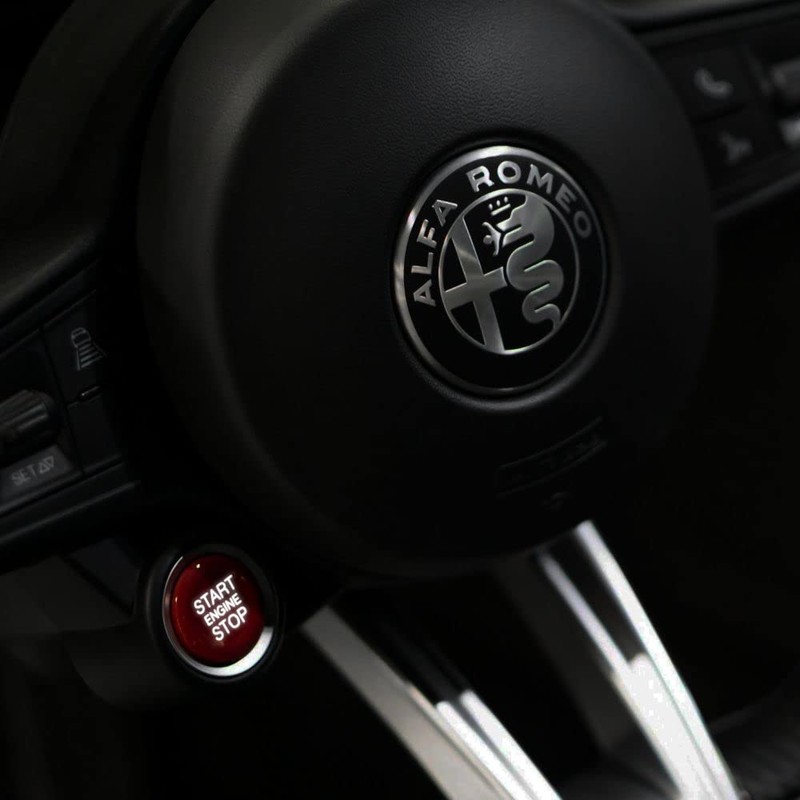 4R Quattroerre.it 2 x START ENGINE STICKERS FOR ALFA GIULIA