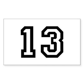 CafePress Number 13 Rectangle Sticker Rectangle Bumper Sticker Car Decal