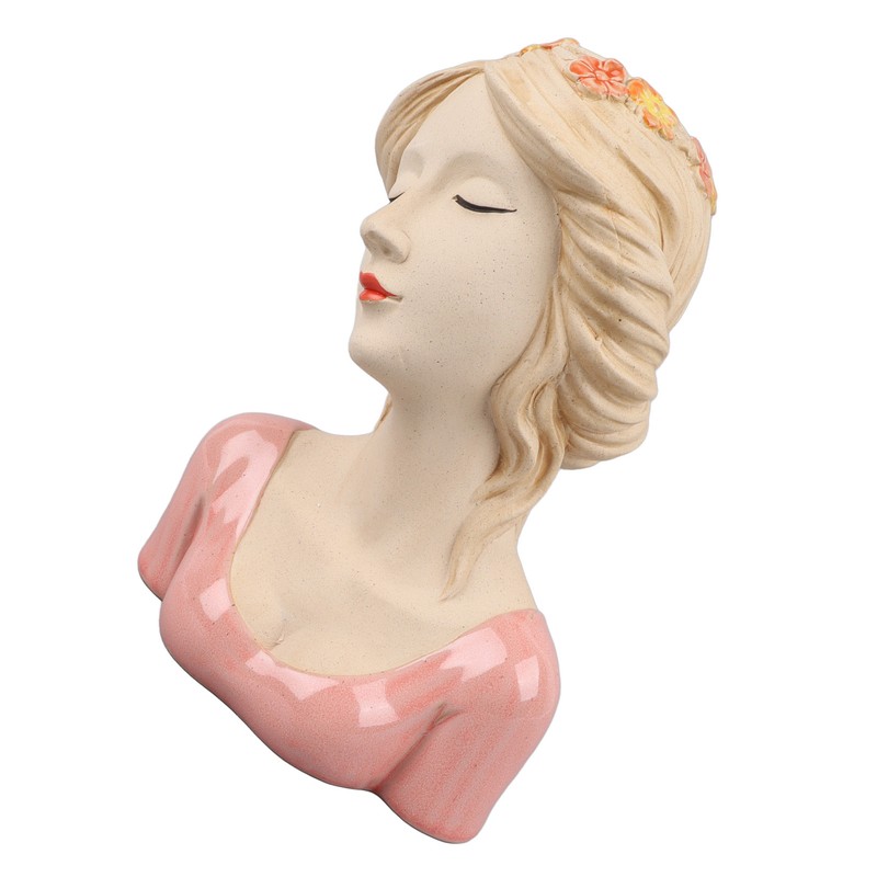 Modern Ceramic Face Vases Decorative Modern Style Shy Girl Flower