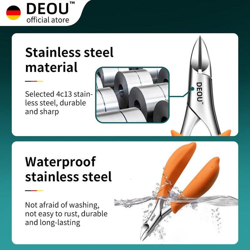 DEOU Thick Nail Manicure Heavy Duty Inlay Nail Clippers, Professional