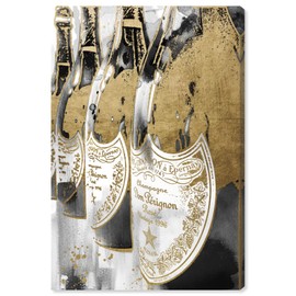 The Oliver Gal Artist Co. Drinks and Spirits Wall Art Canvas Prints 'Golden Champagne Feast' Home Décor, 16" x 24", Gold, White