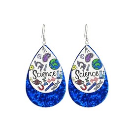 Heart Shaped Teacher Earrings Science Nurse Course Leather Earrings Class Subject Learning Jewelry Gifts for Teacher Appreciation