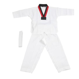 Kids Taekwondo Uniform with Belt Polyester and Cotton Breathable Soft Kids Sports Karate Uniform for Martial Arts Training for Boys Girls M