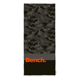 Bench Nature Inspired 6112608537 Beach and Sauna Towel 80 x 180 cm 100 % Cotton Velour with Hanger Grey Camouflage Pattern