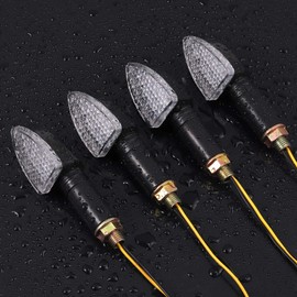 Justech 4x 15LED Mortoradblinker mit E-Mark IP65 Blinker Biegbar Bernstein Licht für M10 12V Motorrad Blinkleuchte Lampe Signal Leucht für Sport- Straßenfahrrad Off Road Chopper
