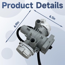 AHA75853803 Washer Drain Pump Assembly Fit for LG, Washing Machine Drain Pump Assembly Replace PS12750086 EAP12750086 WM4200HBA/00 WM4200HWA/00 WM4000HBA/00 WM3900HBA/00 WKGX201HWA