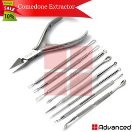Medentra Premium Comedone Extractor Blackhead Whitehead Removal Acne Ingrown Nail Cutter