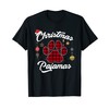 Buffalo Plaid Christmas Pajamas Dog Paw Print Costume T-Shirt, black