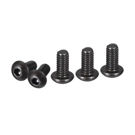 DTGN M2.5-0.45x5mm Button Head Socket Cap Screws - 100Pack - Good for Machine - Carbon Steel Black Oxide - Hex Drive Full Thread Fasteners