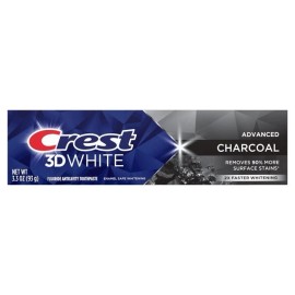 Crest 3D White Advanced Charcoal Whitening Toothpaste, 3.3 oz (Pack Of 12 Tubes)