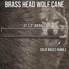 K Exclusive Brass Head Wolf Cane | 37 1/2" Elegant