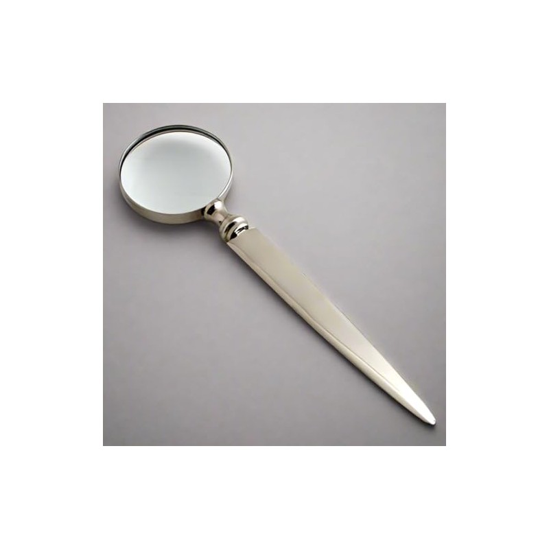 Liards Nickel 7 1/2" Letter Opener with Magnifying Glass. -