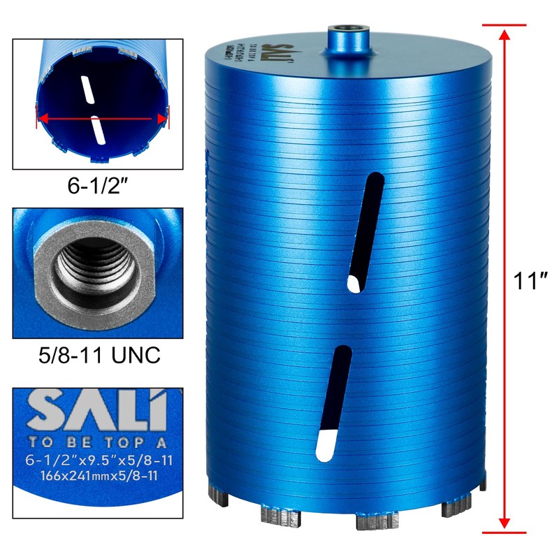 SALI Diamond Core Drill Bits 6 1/2" Diameter 10"/254mm Drilling