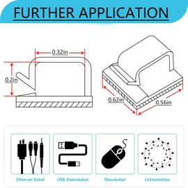 SZFUDIGO cable clips，50PCS electrical cord management adhesive cable wire clip wire clips wall，Used for cars, offices, and homes cable clips cord organizer (white)