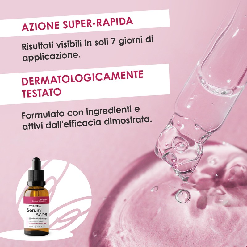 Serum Acne Essenze.me - Trattamento Anti-Acne Veloce, Elimina Brufoli e