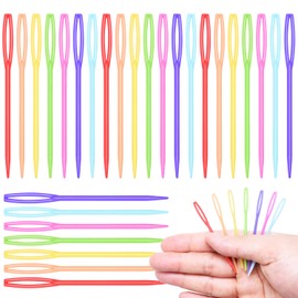 50 Count 7cm(2-3/4 inch) Plastic Yarn Needles for Kids, Large Eye Sewing Crochet Needle for Yarn Amigurimi Darning Tapestry Plastic Canvas Needle DIY Sewing Needles Crafts, Assorted Colors