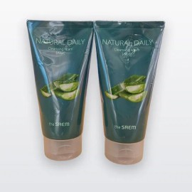 The Saem 1+1 Natural Daily Cleansing Foam Aloe 150ml+150ml 726401 / 더샘 1+1내추럴 데일리 클렌징 폼 알로에 150ml+150ml 726401